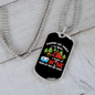 Camper Necklace There's Wine White Necklace Stainless Steel or 18k Gold Dog Tag 24" Chain-Express Your Love Gifts