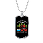 Camper Necklace There's Wine White Necklace Stainless Steel or 18k Gold Dog Tag 24" Chain-Express Your Love Gifts