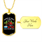 Camper Necklace There's Wine White Necklace Stainless Steel or 18k Gold Dog Tag 24" Chain-Express Your Love Gifts
