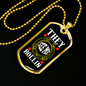 Camper Necklace They See Me Rollin White Necklace Stainless Steel or 18k Gold Dog Tag 24" Chain-Express Your Love Gifts