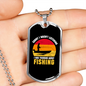 Camper Necklace Thinking About Fishing Necklace Stainless Steel or 18k Gold Dog Tag 24" Chain-Express Your Love Gifts