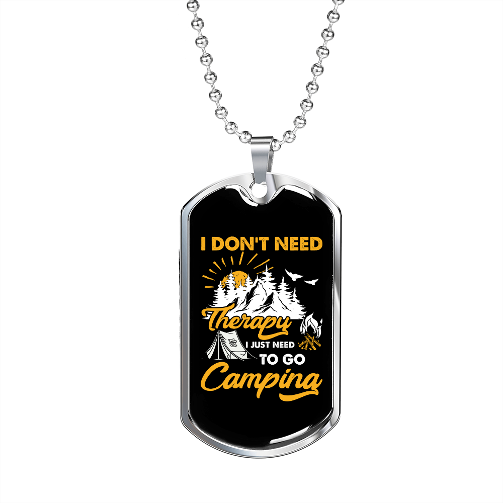 Camper Necklace To Go Camping Necklace Stainless Steel or 18k Gold Dog Tag 24" Chain-Express Your Love Gifts