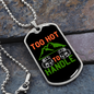 Camper Necklace Too Hot to Handle Green Mountain Necklace Stainless Steel or 18k Gold Dog Tag 24" Chain-Express Your Love Gifts