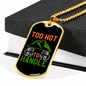 Camper Necklace Too Hot to Handle Green Mountain Necklace Stainless Steel or 18k Gold Dog Tag 24" Chain-Express Your Love Gifts