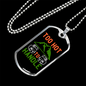 Camper Necklace Too Hot to Handle Green Mountain Necklace Stainless Steel or 18k Gold Dog Tag 24" Chain-Express Your Love Gifts