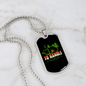 Camper Necklace Too Hot to Handle Orange Green Necklace Stainless Steel or 18k Gold Dog Tag 24" Chain-Express Your Love Gifts