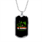 Camper Necklace Too Hot to Handle Orange Green Necklace Stainless Steel or 18k Gold Dog Tag 24" Chain-Express Your Love Gifts