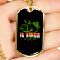 Camper Necklace Too Hot to Handle Orange Green Necklace Stainless Steel or 18k Gold Dog Tag 24" Chain-Express Your Love Gifts