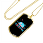 Camper Necklace Trippin' Necklace Stainless Steel or 18k Gold Dog Tag 24" Chain-Express Your Love Gifts