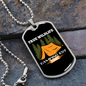 Camper Necklace True Wildlife Camping Est 11987 Tent Necklace Stainless Steel or 18k Gold Dog Tag 24" Chain-Express Your Love Gifts
