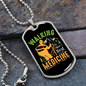 Camper Necklace Walking Medicine Orange Necklace Stainless Steel or 18k Gold Dog Tag 24" Chain-Express Your Love Gifts
