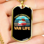 Camper Necklace Wan Life Orange Necklace Stainless Steel or 18k Gold Dog Tag 24" Chain-Express Your Love Gifts