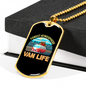 Camper Necklace Wan Life Orange Necklace Stainless Steel or 18k Gold Dog Tag 24" Chain-Express Your Love Gifts