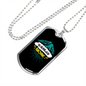 Camper Necklace Wander More Blue Mountain Necklace Stainless Steel or 18k Gold Dog Tag 24" Chain-Express Your Love Gifts