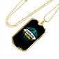 Camper Necklace Wander More Blue Mountain Necklace Stainless Steel or 18k Gold Dog Tag 24" Chain-Express Your Love Gifts