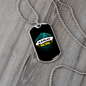 Camper Necklace Wander More Blue Mountain Necklace Stainless Steel or 18k Gold Dog Tag 24" Chain-Express Your Love Gifts