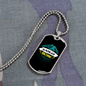 Camper Necklace Wander More Blue Mountain Necklace Stainless Steel or 18k Gold Dog Tag 24" Chain-Express Your Love Gifts