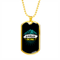 Camper Necklace Wander More Blue Mountain Necklace Stainless Steel or 18k Gold Dog Tag 24" Chain-Express Your Love Gifts
