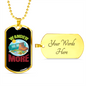 Camper Necklace Wander More Pink Necklace Stainless Steel or 18k Gold Dog Tag 24" Chain-Express Your Love Gifts