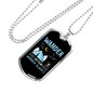 Camper Necklace Wander Often Blue Necklace Stainless Steel or 18k Gold Dog Tag 24" Chain-Express Your Love Gifts