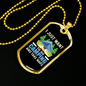 Camper Necklace Want Camping Blue Necklace Stainless Steel or 18k Gold Dog Tag 24" Chain-Express Your Love Gifts