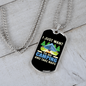 Camper Necklace Want Camping Blue Necklace Stainless Steel or 18k Gold Dog Tag 24" Chain-Express Your Love Gifts