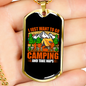 Camper Necklace Want To Go Camping Necklace Stainless Steel or 18k Gold Dog Tag 24" Chain-Express Your Love Gifts