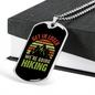 Camper Necklace We're Going Hiking Necklace Stainless Steel or 18k Gold Dog Tag 24" Chain-Express Your Love Gifts