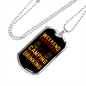 Camper Necklace Weekend Forecast Camping Necklace Stainless Steel or 18k Gold Dog Tag 24" Chain-Express Your Love Gifts