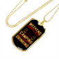 Camper Necklace Weekend Forecast Camping Necklace Stainless Steel or 18k Gold Dog Tag 24" Chain-Express Your Love Gifts