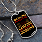 Camper Necklace Weekend Forecast Camping Necklace Stainless Steel or 18k Gold Dog Tag 24" Chain-Express Your Love Gifts
