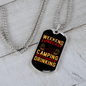 Camper Necklace Weekend Forecast Camping Necklace Stainless Steel or 18k Gold Dog Tag 24" Chain-Express Your Love Gifts