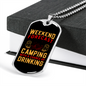 Camper Necklace Weekend Forecast Camping Necklace Stainless Steel or 18k Gold Dog Tag 24" Chain-Express Your Love Gifts