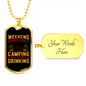 Camper Necklace Weekend Forecast Camping Necklace Stainless Steel or 18k Gold Dog Tag 24" Chain-Express Your Love Gifts