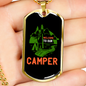 Camper Necklace Welcome to Our Camper Necklace Stainless Steel or 18k Gold Dog Tag 24" Chain-Express Your Love Gifts