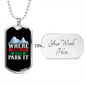 Camper Necklace Where Home is You Park Necklace Stainless Steel or 18k Gold Dog Tag 24" Chain-Express Your Love Gifts