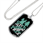 Camper Necklace Wild and Free Green Necklace Stainless Steel or 18k Gold Dog Tag 24" Chain-Express Your Love Gifts