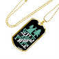 Camper Necklace Wild and Free Green Necklace Stainless Steel or 18k Gold Dog Tag 24" Chain-Express Your Love Gifts