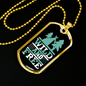 Camper Necklace Wild and Free Green Necklace Stainless Steel or 18k Gold Dog Tag 24" Chain-Express Your Love Gifts