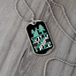 Camper Necklace Wild and Free Green Necklace Stainless Steel or 18k Gold Dog Tag 24" Chain-Express Your Love Gifts