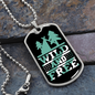 Camper Necklace Wild and Free Green Necklace Stainless Steel or 18k Gold Dog Tag 24" Chain-Express Your Love Gifts