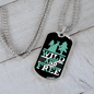 Camper Necklace Wild and Free Green Necklace Stainless Steel or 18k Gold Dog Tag 24" Chain-Express Your Love Gifts