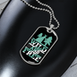 Camper Necklace Wild and Free Green Necklace Stainless Steel or 18k Gold Dog Tag 24" Chain-Express Your Love Gifts