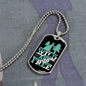 Camper Necklace Wild and Free Green Necklace Stainless Steel or 18k Gold Dog Tag 24" Chain-Express Your Love Gifts