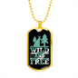 Camper Necklace Wild and Free Green Necklace Stainless Steel or 18k Gold Dog Tag 24" Chain-Express Your Love Gifts