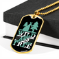 Camper Necklace Wild and Free Green Necklace Stainless Steel or 18k Gold Dog Tag 24" Chain-Express Your Love Gifts
