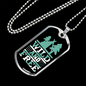 Camper Necklace Wild and Free Green Necklace Stainless Steel or 18k Gold Dog Tag 24" Chain-Express Your Love Gifts