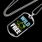 Camper Necklace Wild and Free Green Tent Necklace Stainless Steel or 18k Gold Dog Tag 24" Chain-Express Your Love Gifts