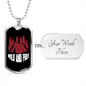 Camper Necklace Wild and Free Red Tent Necklace Stainless Steel or 18k Gold Dog Tag 24" Chain-Express Your Love Gifts