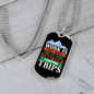 Camper Necklace Work is Camping Trip Necklace Stainless Steel or 18k Gold Dog Tag 24" Chain-Express Your Love Gifts